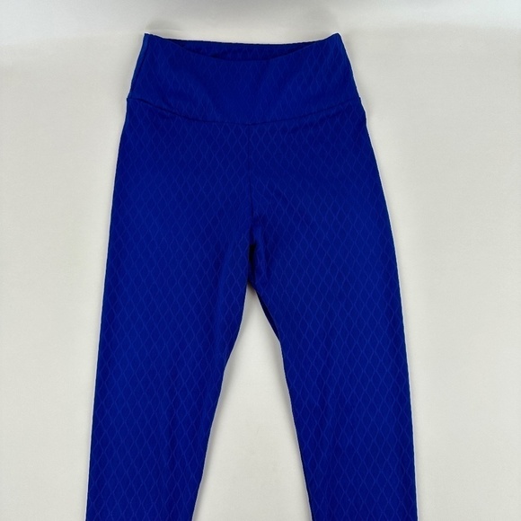 CM Fashion Leggings Womens Blue Waffle Pattern - Picture 3 of 11